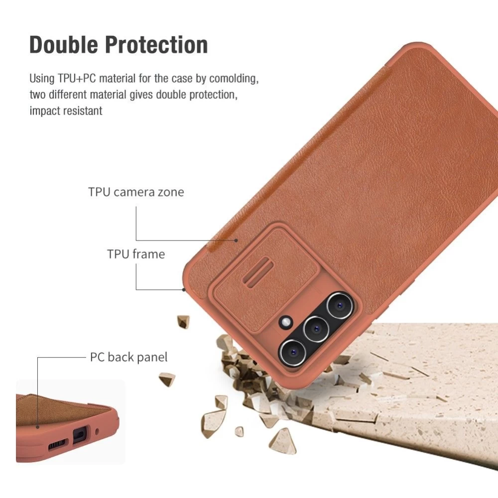 Samsung Galaxy A54 5G dėklas raudonas NILLKIN QIN PRO LEATHER