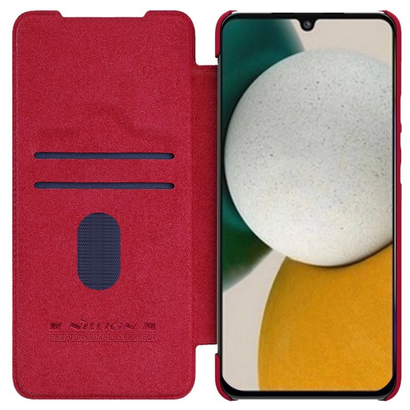 Samsung Galaxy A54 5G dėklas raudonas NILLKIN QIN PRO LEATHER