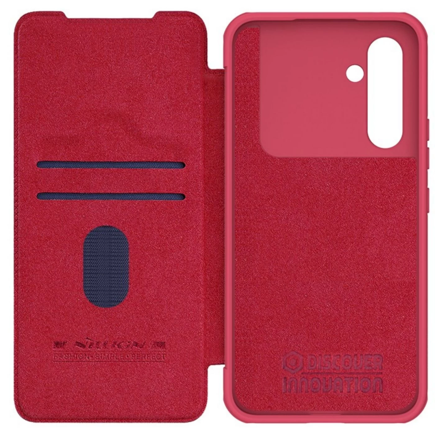 Samsung Galaxy A54 5G dėklas raudonas NILLKIN QIN PRO LEATHER