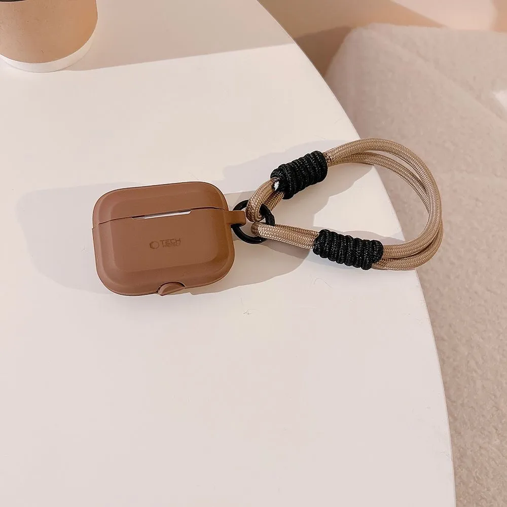 Apple AirPods Pro 2 suojakuori, suojakotelo ruskea TECH-PROTECT SILICONE ROPE