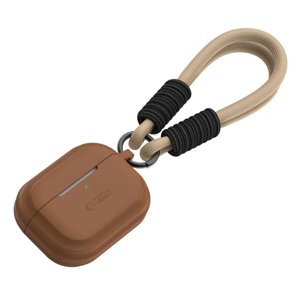 Apple AirPods Pro 2 suojakuori, suojakotelo ruskea TECH-PROTECT SILICONE ROPE