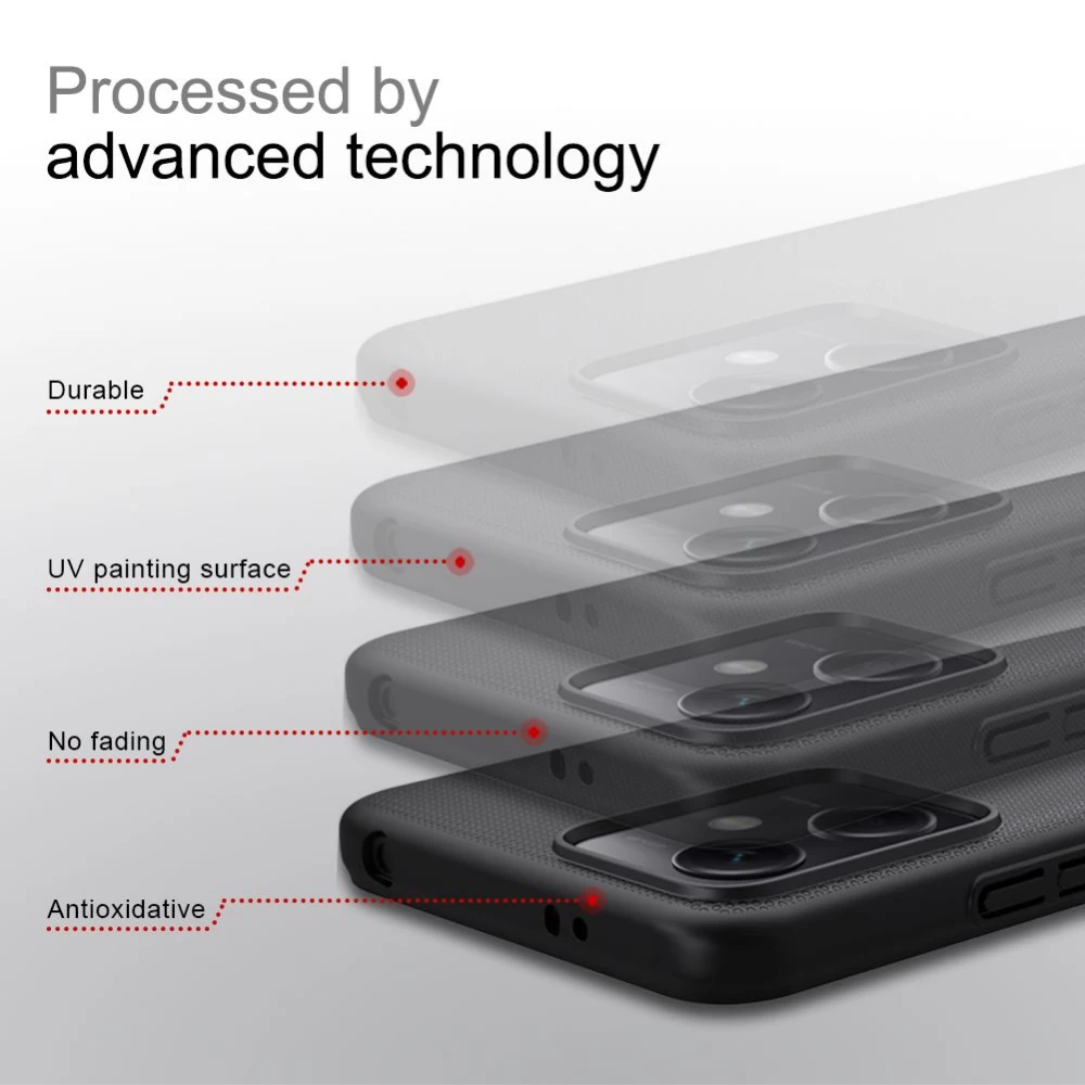 Xiaomi Poco X5 5G case red NILLKIN SUPER FROSTED SHIELD
