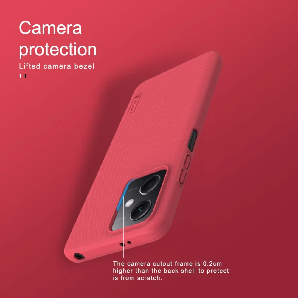 Xiaomi Poco X5 5G case red NILLKIN SUPER FROSTED SHIELD