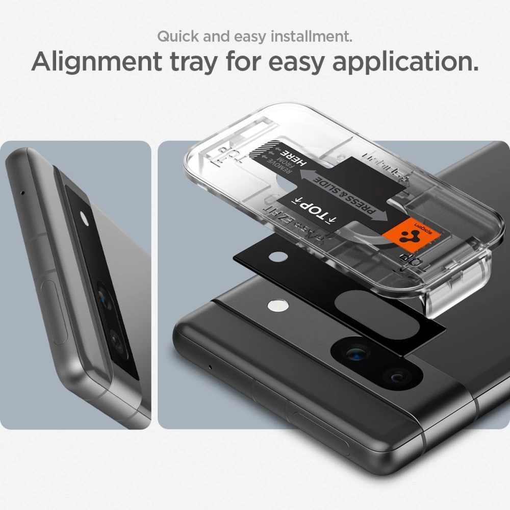 Google Pixel 7A skärmskydd  SPIGEN OPTIK.TR ”EZ FIT” CAMERA PROTECTOR 2-PACK
