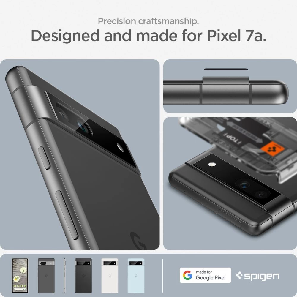 Google Pixel 7A skärmskydd  SPIGEN OPTIK.TR ”EZ FIT” CAMERA PROTECTOR 2-PACK
