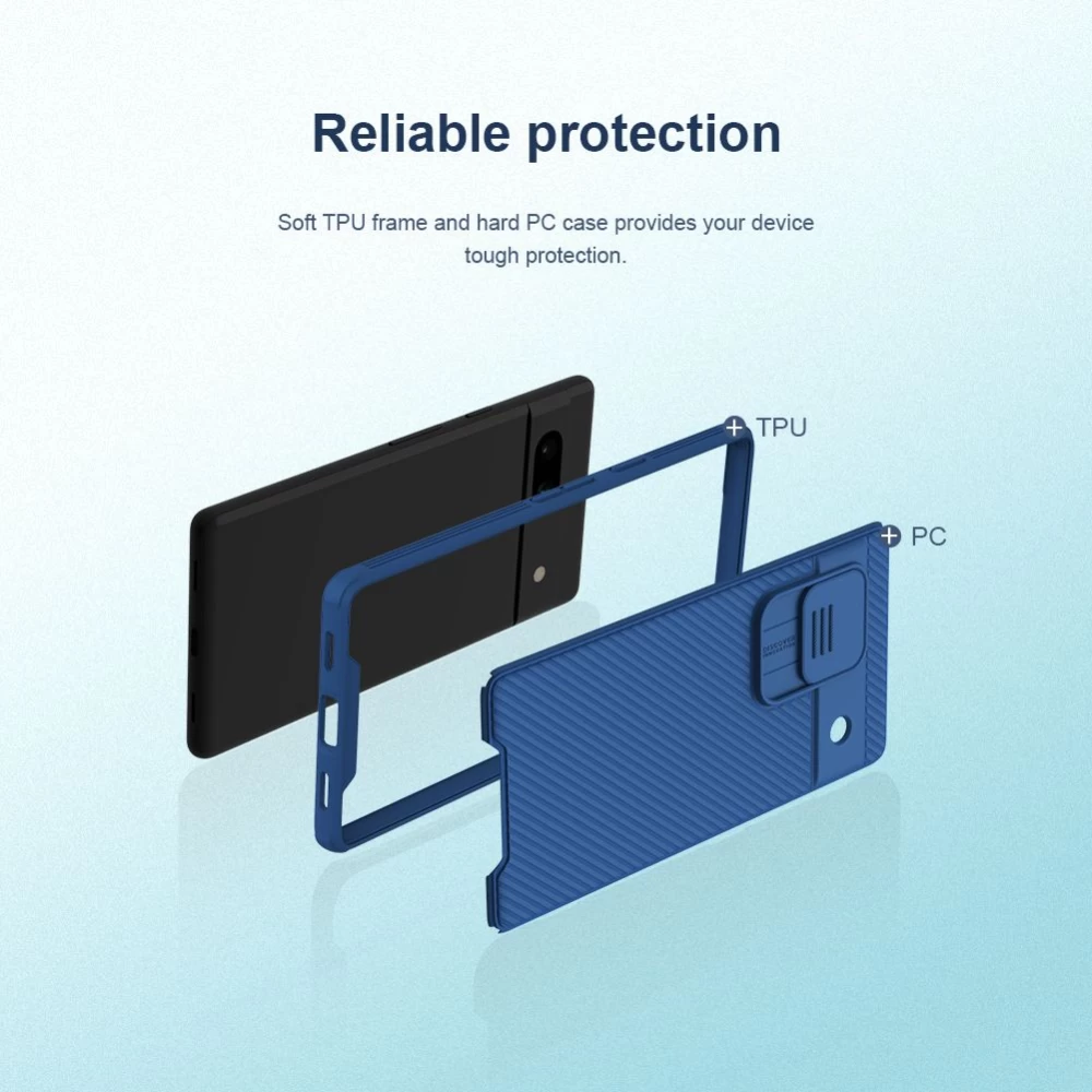 Google Pixel 7A ümbris hõbe NILLKIN CAMSHIELD PRO