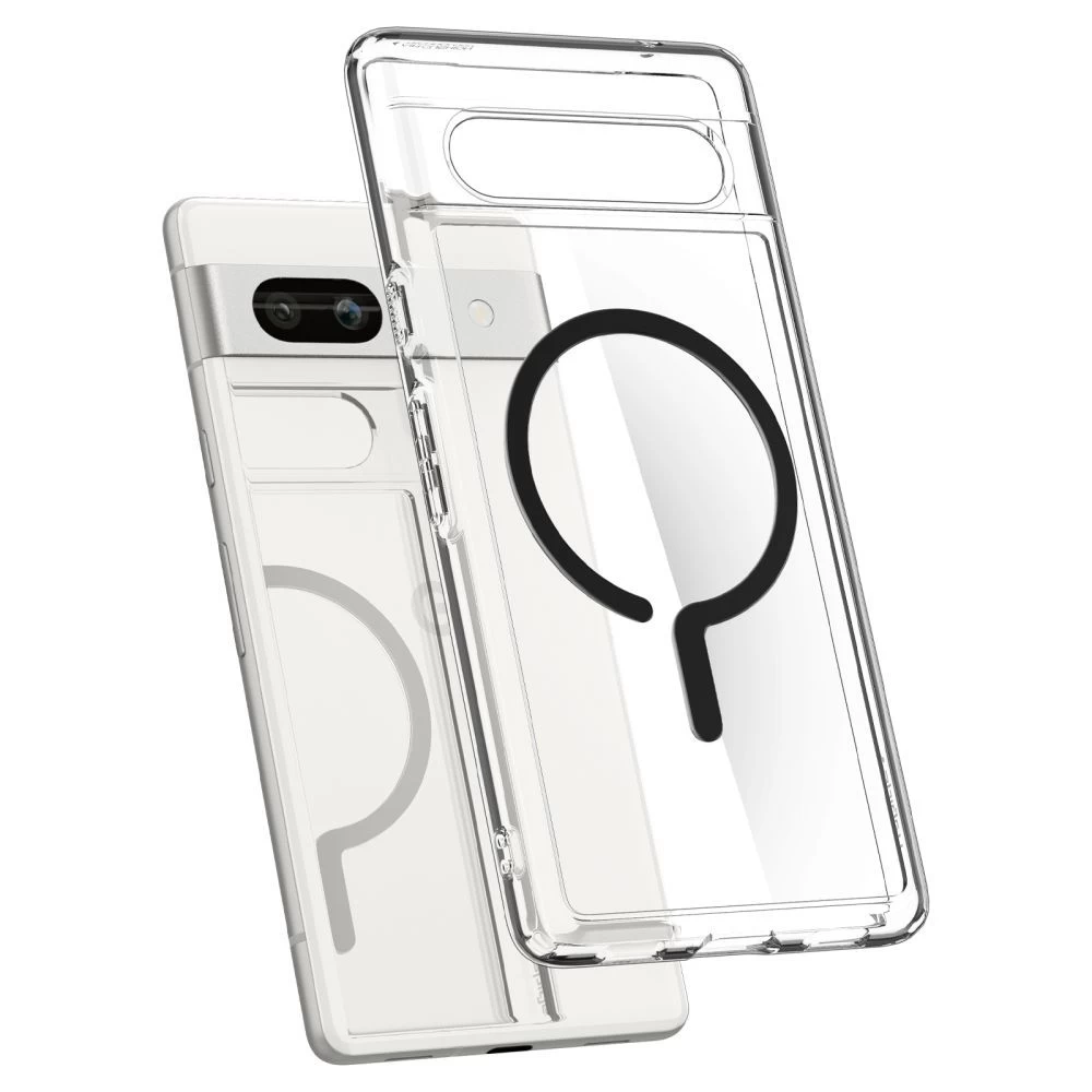 Google Pixel 7A vāciņš melns SPIGEN ULTRA HYBRID ONETAP RING MAGSAFE