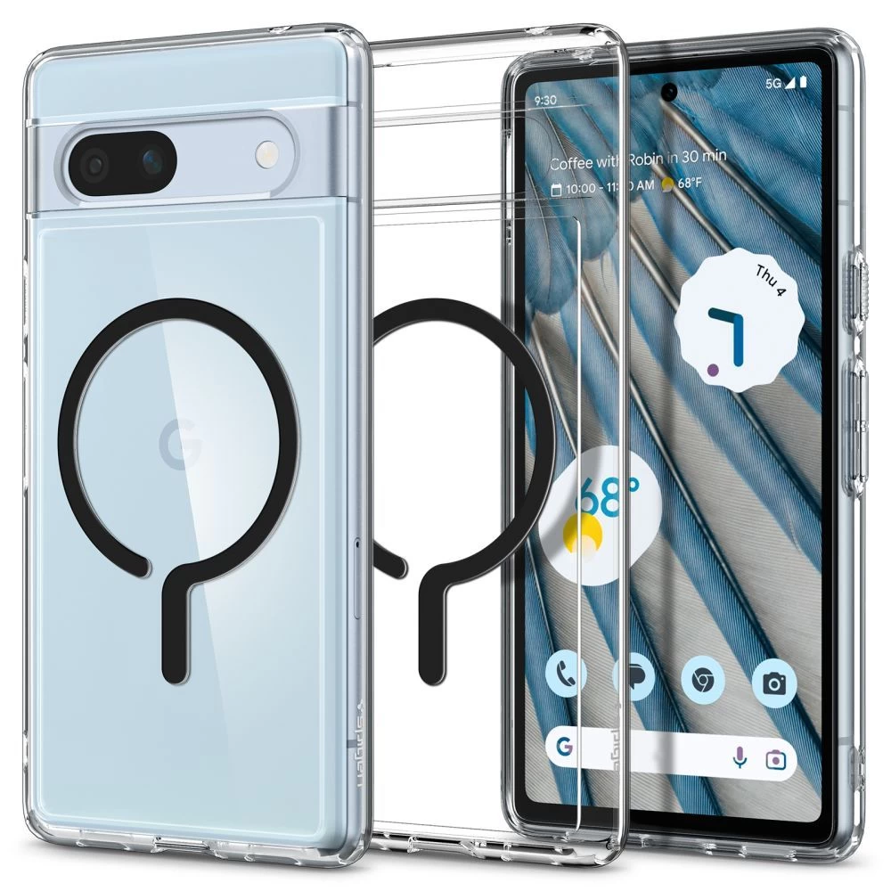 Google Pixel 7A vāciņš melns SPIGEN ULTRA HYBRID ONETAP RING MAGSAFE