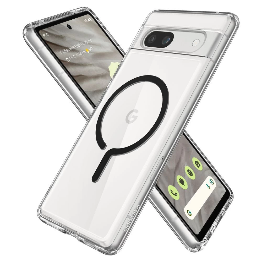 Google Pixel 7A vāciņš melns SPIGEN ULTRA HYBRID ONETAP RING MAGSAFE