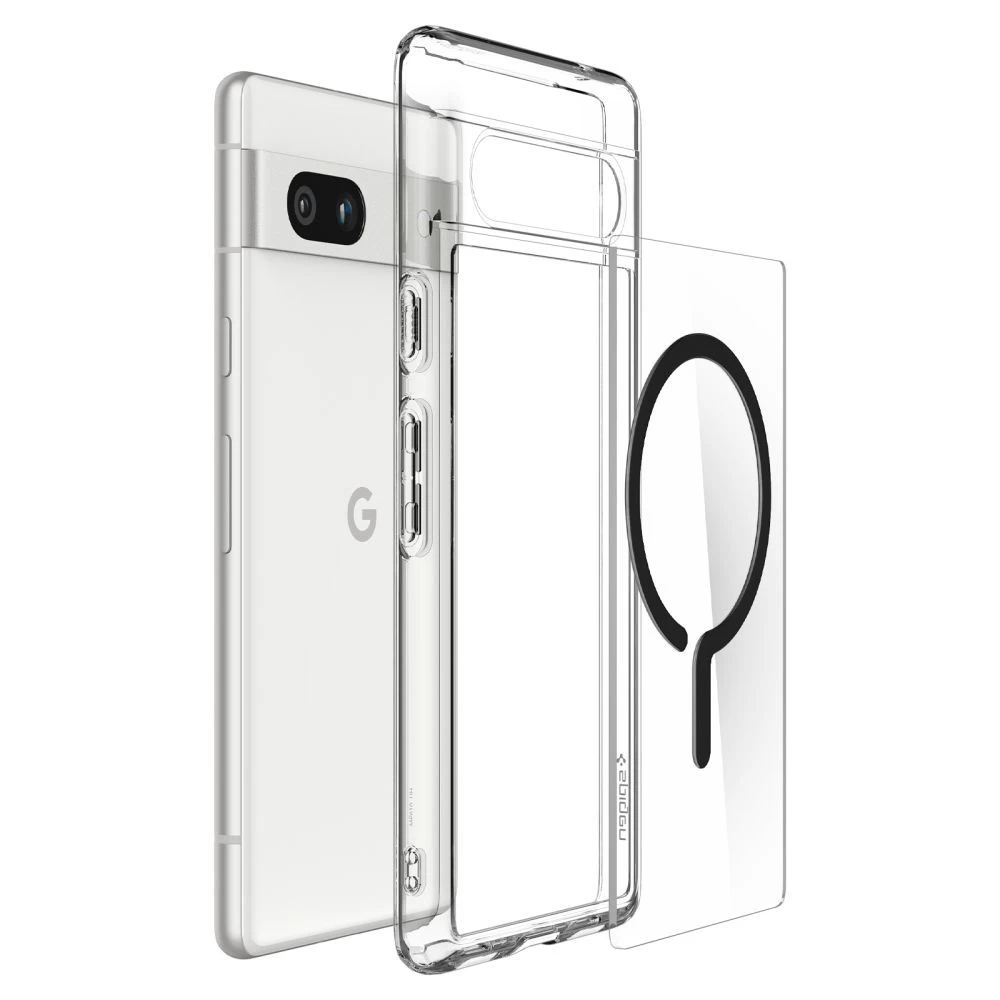 Google Pixel 7A vāciņš melns SPIGEN ULTRA HYBRID ONETAP RING MAGSAFE