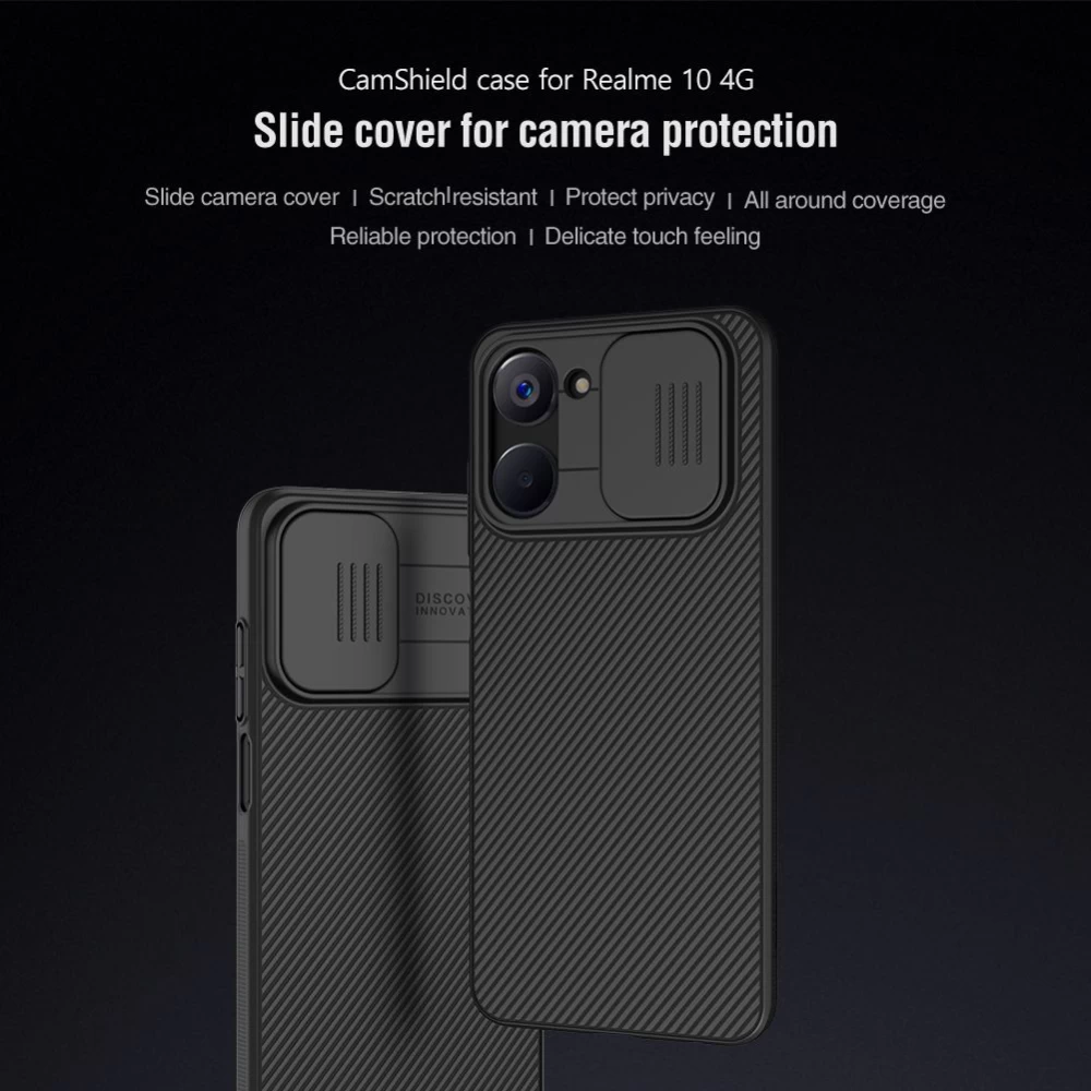 Oppo Realme 10 4G чехол черный NILLKIN CAMSHIELD