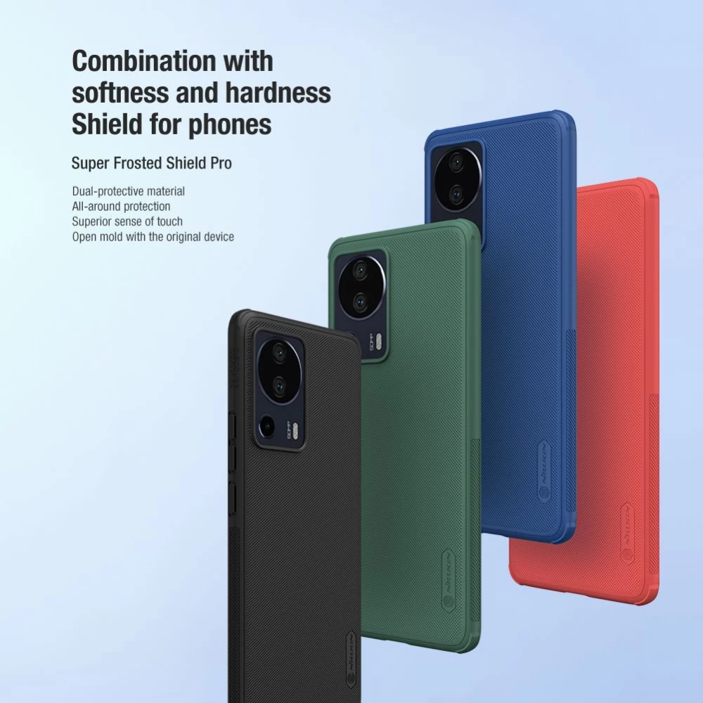 Xiaomi 13 Lite чехол зеленый NILLKIN SUPER FROSTED SHIELD PRO