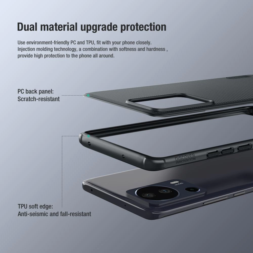 Xiaomi 13 Lite чехол зеленый NILLKIN SUPER FROSTED SHIELD PRO