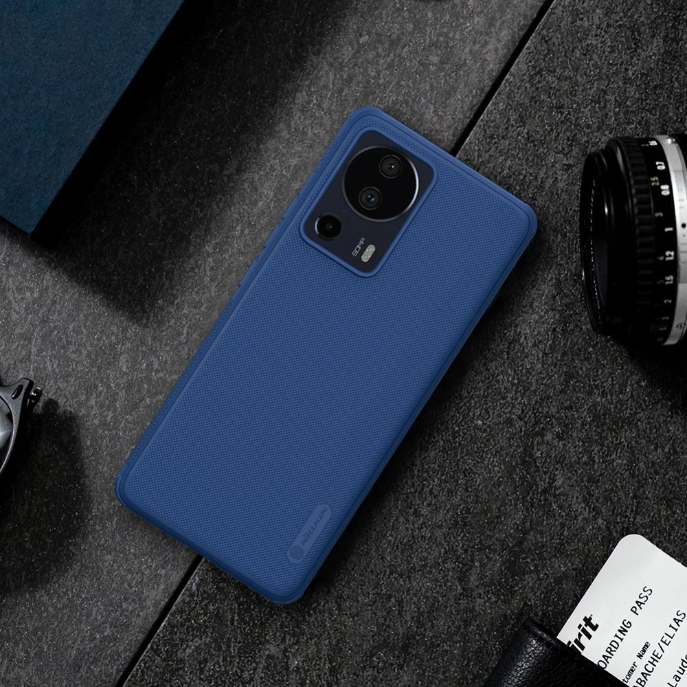 Xiaomi 13 Lite чехол синий NILLKIN SUPER FROSTED SHIELD PRO