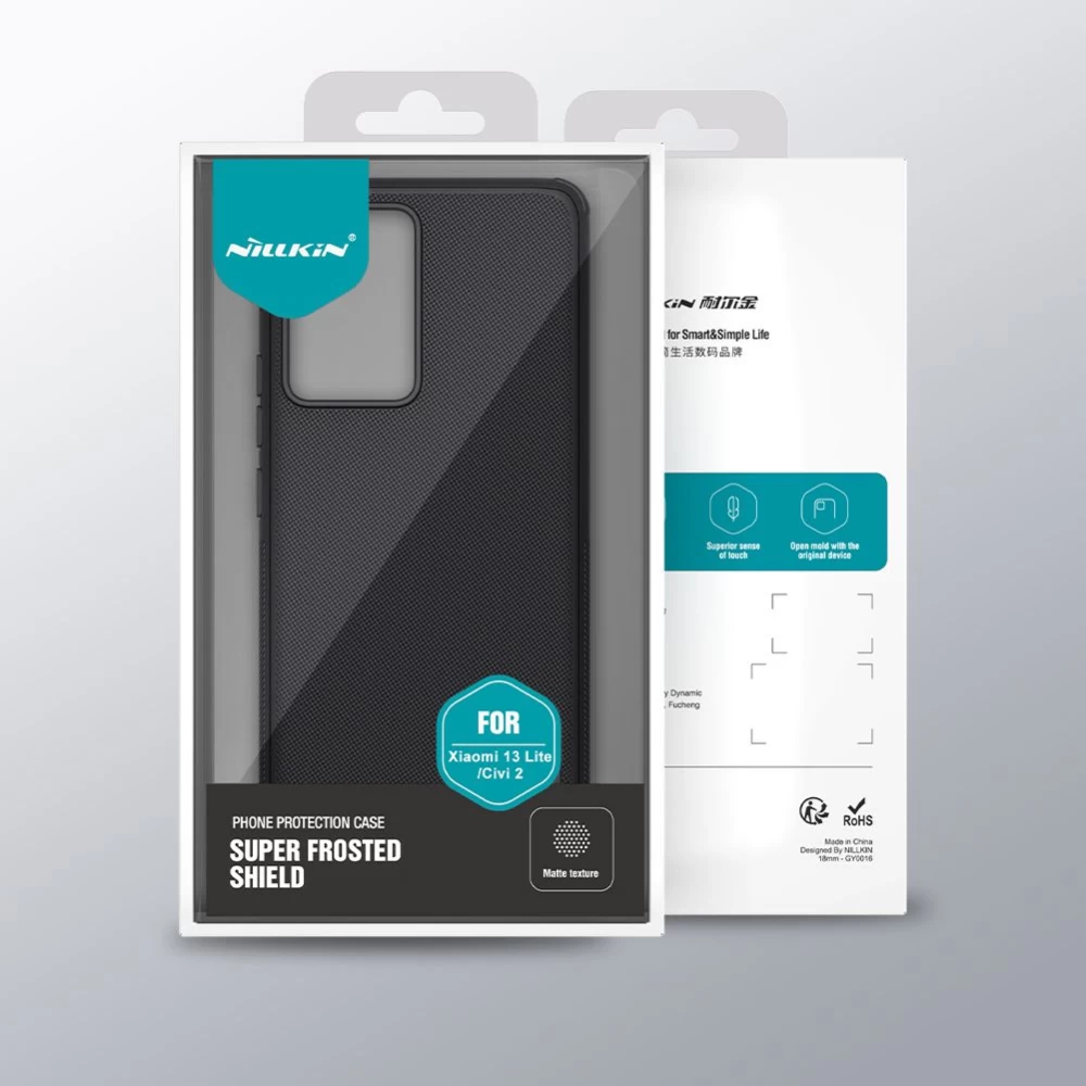 Xiaomi 13 Lite чехол синий NILLKIN SUPER FROSTED SHIELD PRO