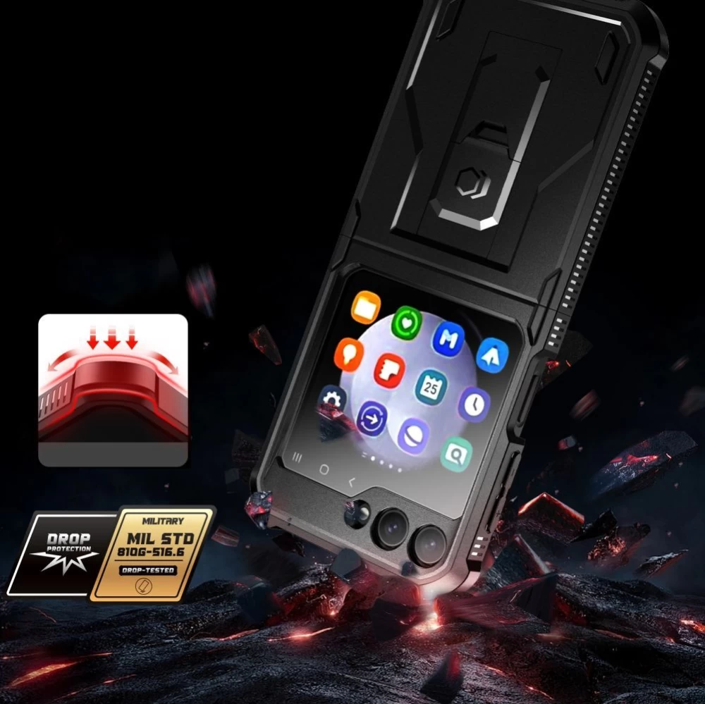 Samsung Galaxy Z Flip 5 suojakuori musta TECH-PROTECT KEVLAR PRO