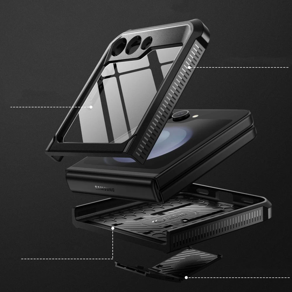 Samsung Galaxy Z Flip 5 suojakuori musta TECH-PROTECT KEVLAR PRO