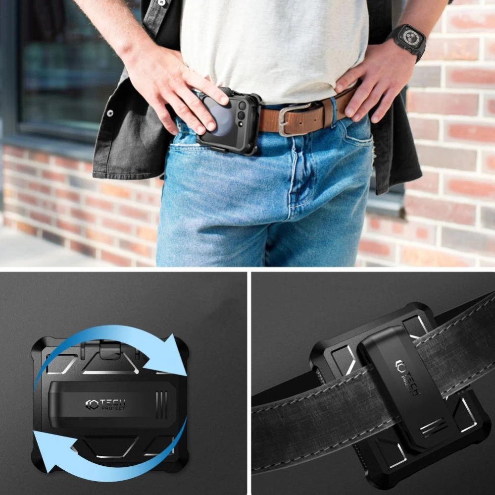 Samsung Galaxy Z Flip 5 suojakuori musta TECH-PROTECT KEVLAR PRO