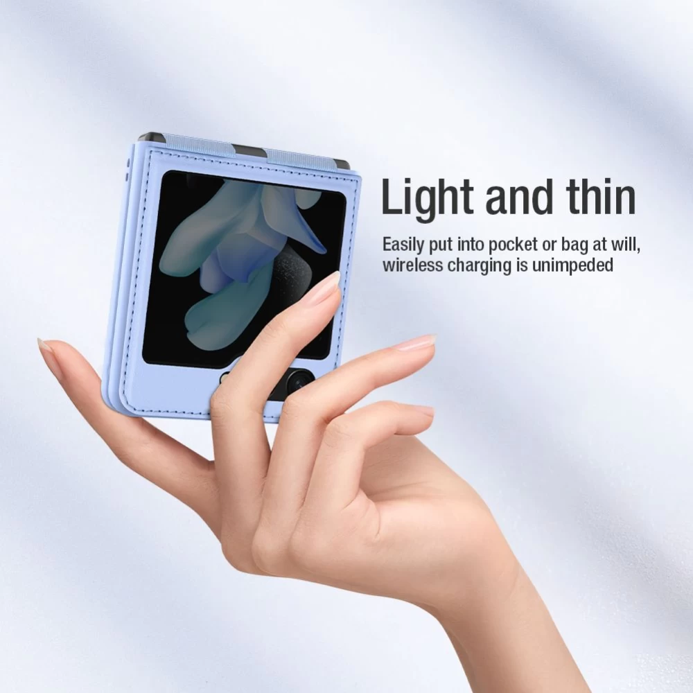 Samsung Galaxy Z Flip 5 suojakotelo vihreä NILLKIN QIN LEATHER (VEGAN LEATHER)