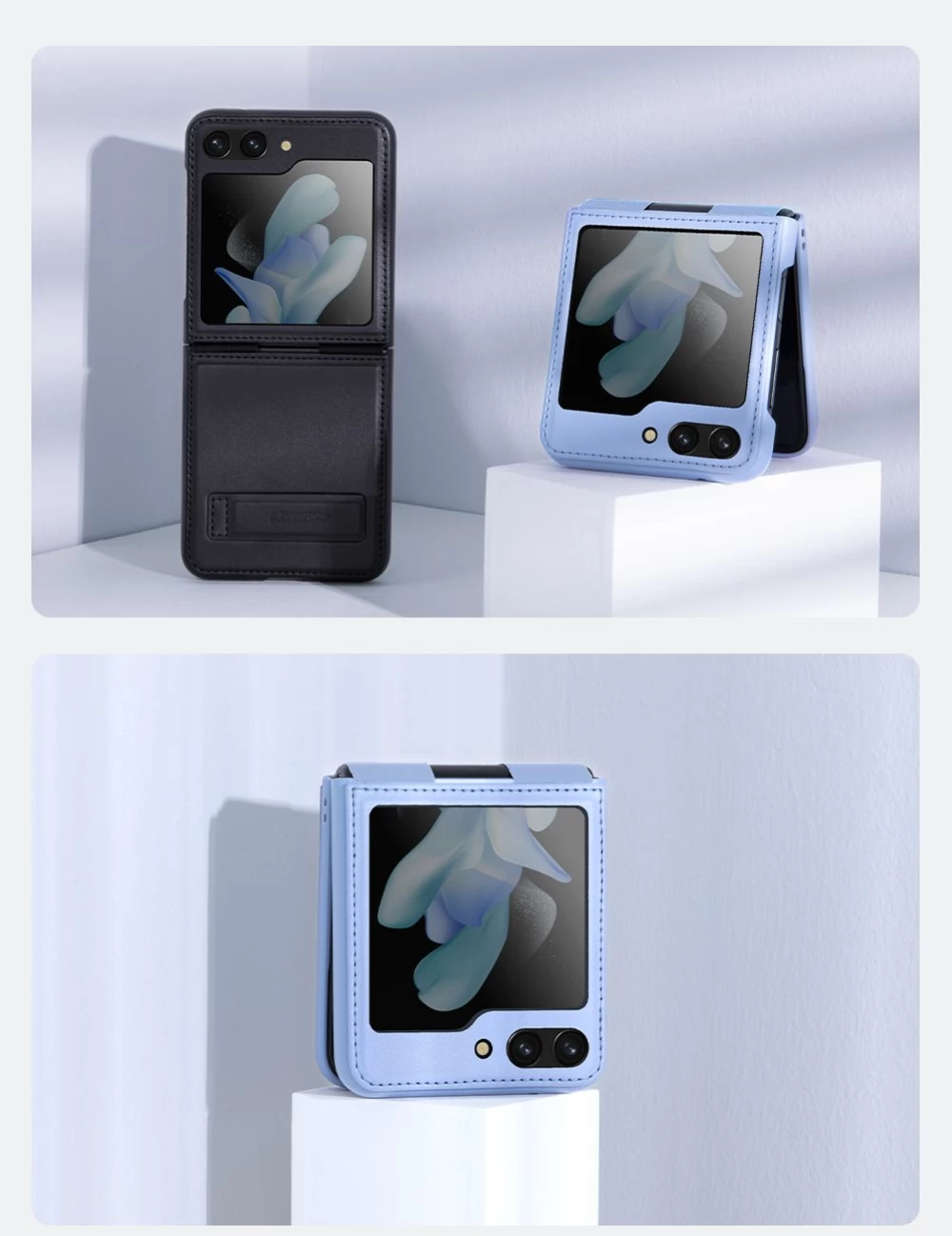 Samsung Galaxy Z Flip 5 suojakotelo vihreä NILLKIN QIN LEATHER (VEGAN LEATHER)