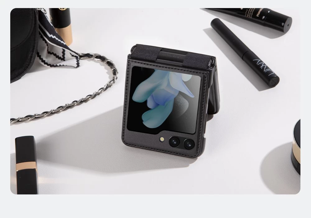 Samsung Galaxy Z Flip 5 suojakotelo vihreä NILLKIN QIN LEATHER (VEGAN LEATHER)