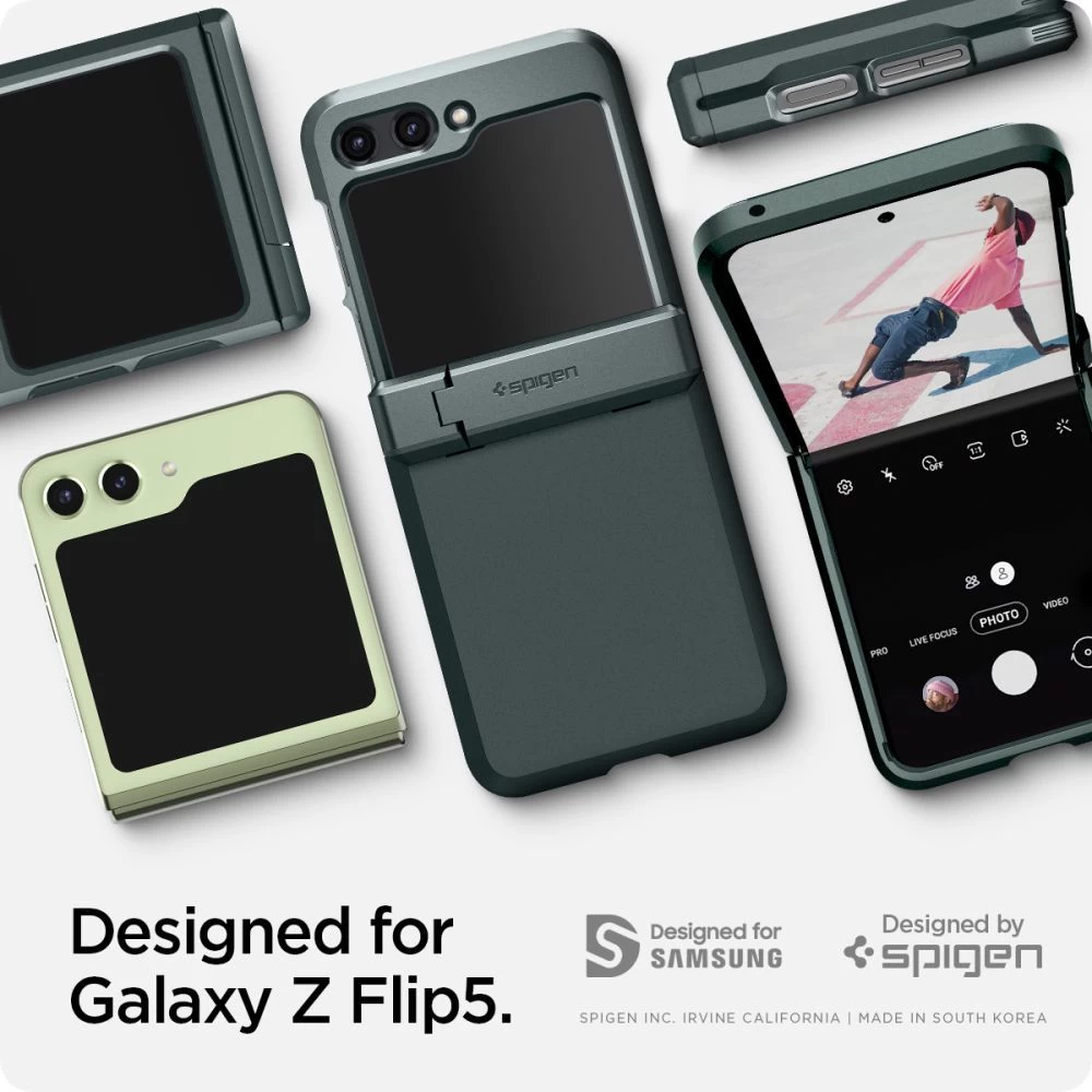 Samsung Galaxy Z Flip 5 dėklas žalia SPIGEN TOUGH ARMOR PRO