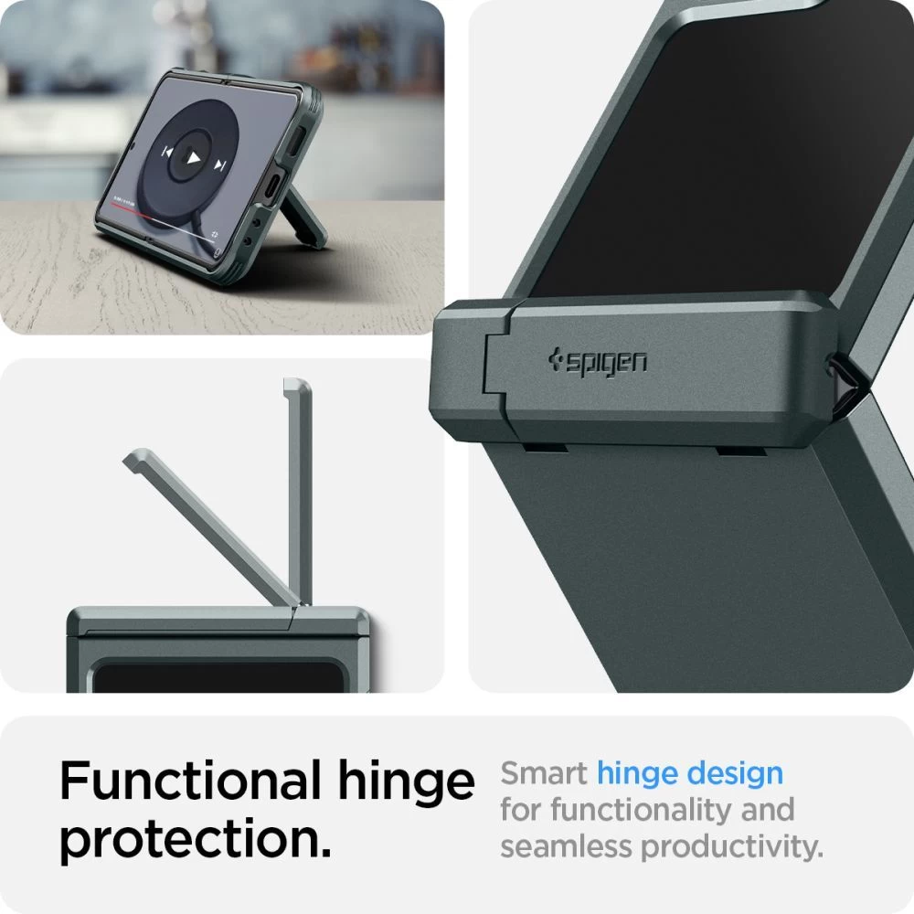 Samsung Galaxy Z Flip 5 dėklas žalia SPIGEN TOUGH ARMOR PRO