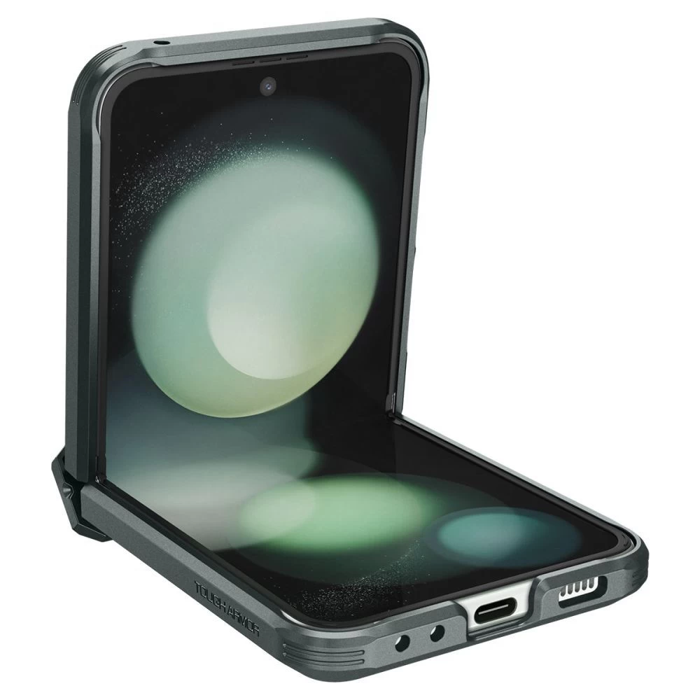 Samsung Galaxy Z Flip 5 dėklas žalia SPIGEN TOUGH ARMOR PRO