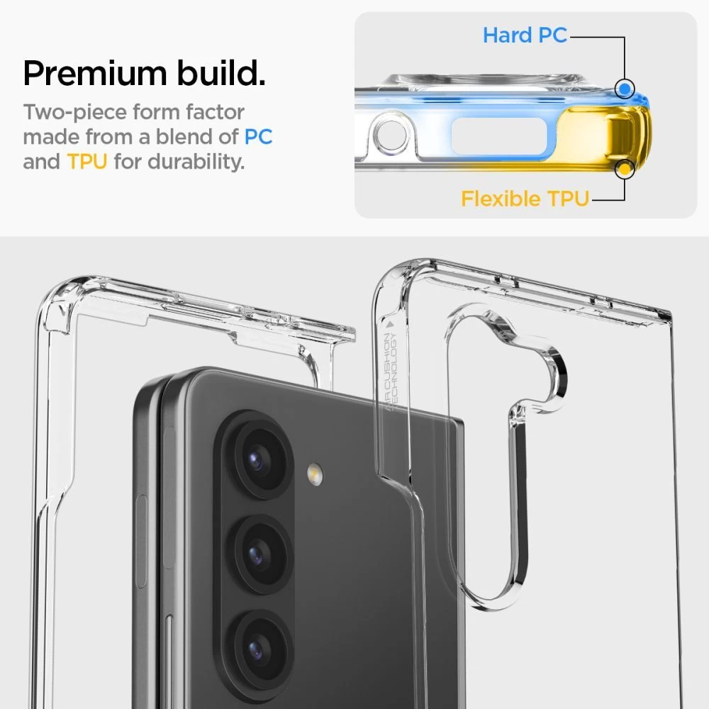 Samsung Galaxy Z Fold 5 dėklas skaidrus SPIGEN ULTRA HYBRID