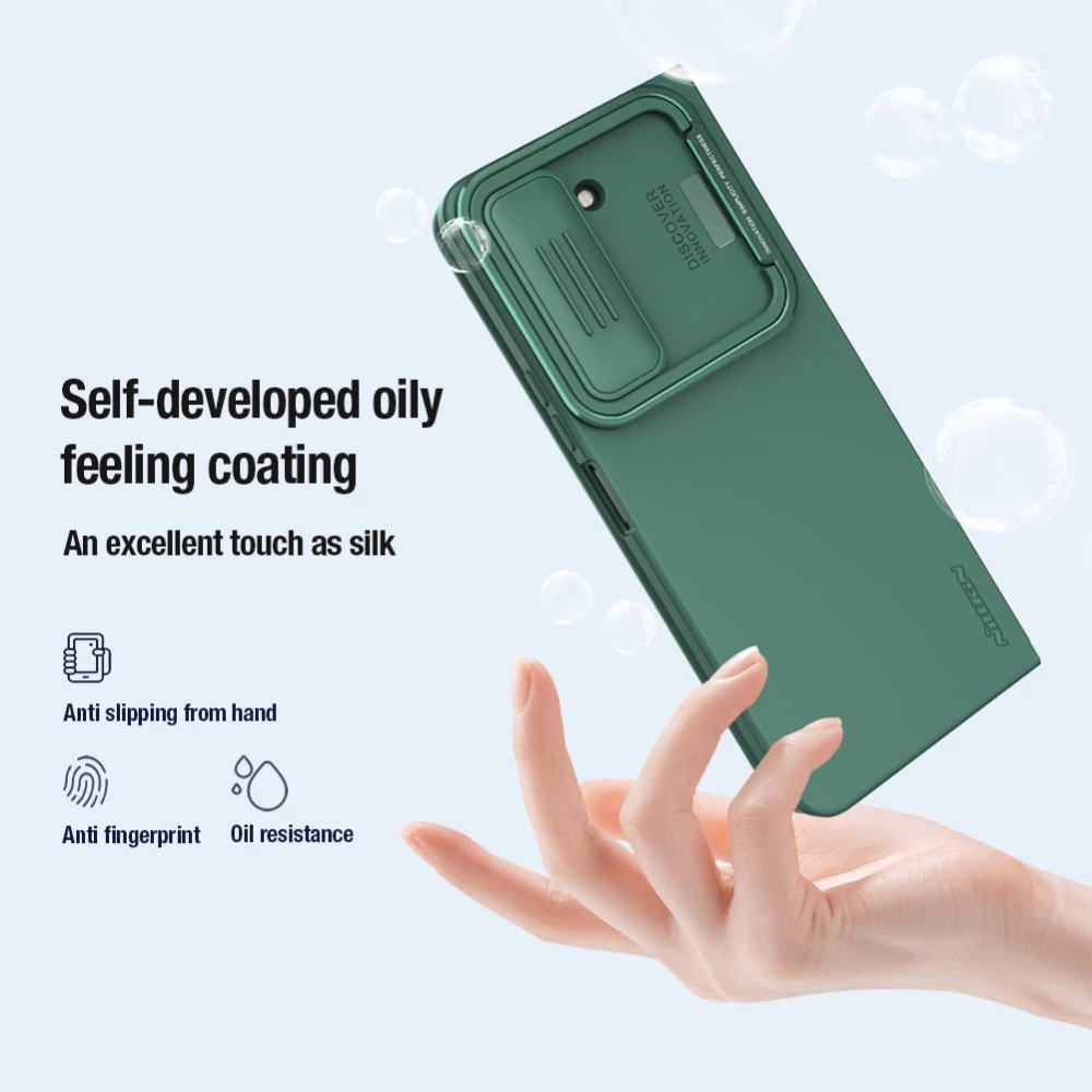 Samsung Galaxy Z Fold 5 skal svart NILLKIN CAMSHIELD SILKY SILICON