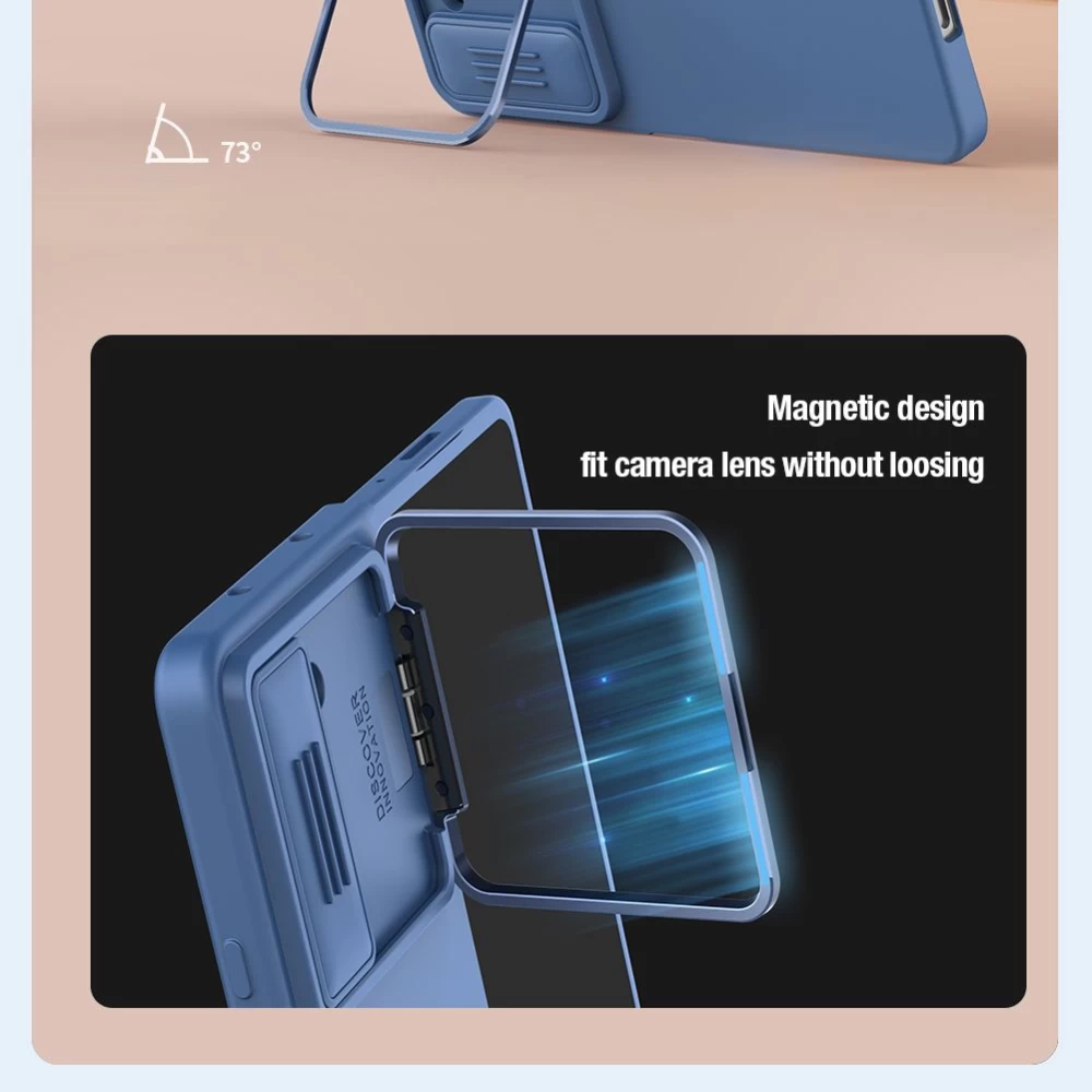 Samsung Galaxy Z Fold 5 skal svart NILLKIN CAMSHIELD SILKY SILICON