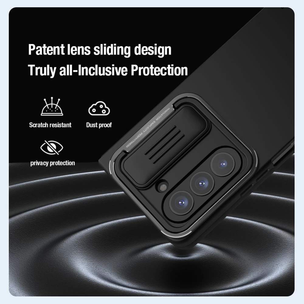 Samsung Galaxy Z Fold 5 skal svart NILLKIN CAMSHIELD SILKY SILICON