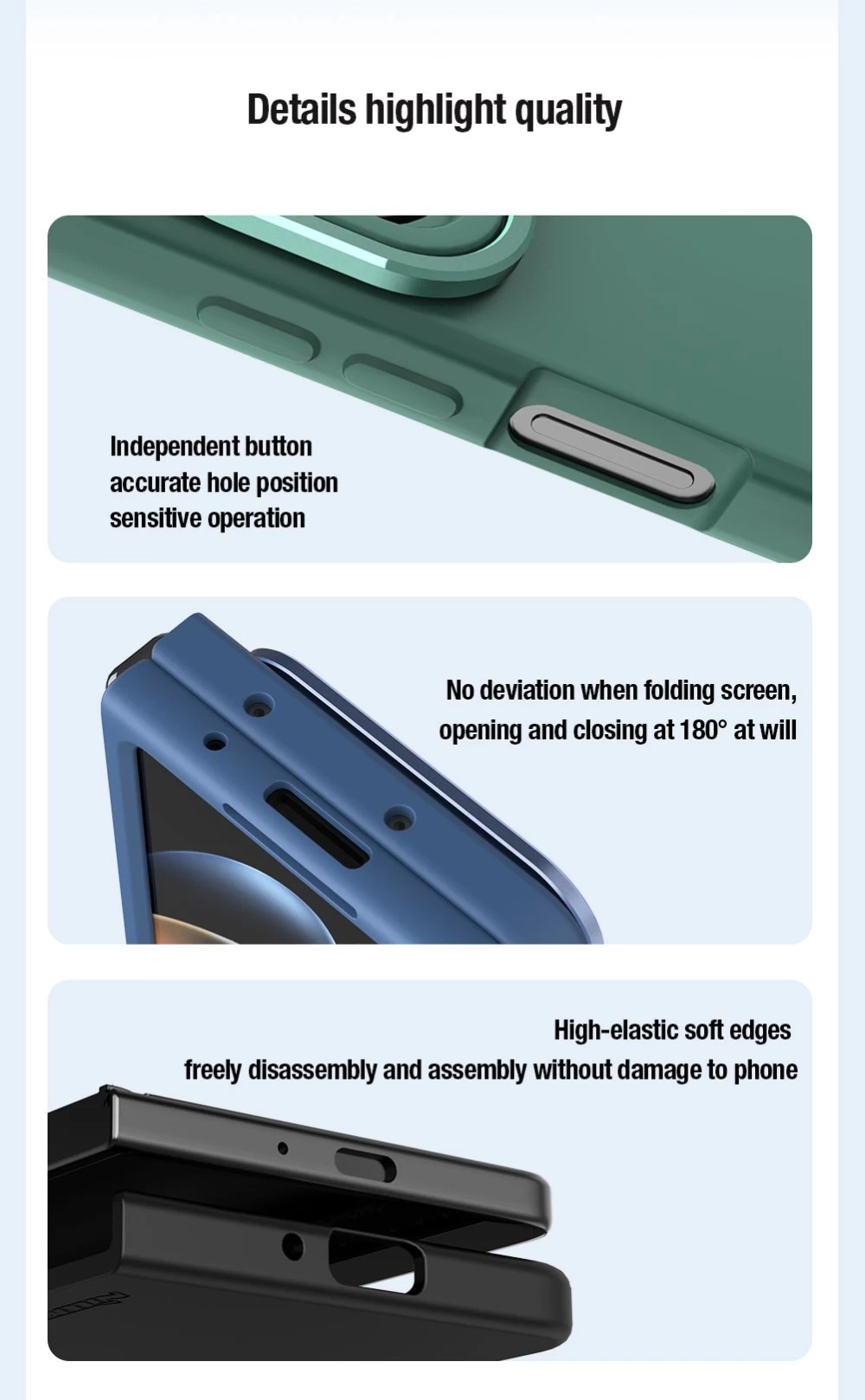 Samsung Galaxy Z Fold 5 skal svart NILLKIN CAMSHIELD SILKY SILICON