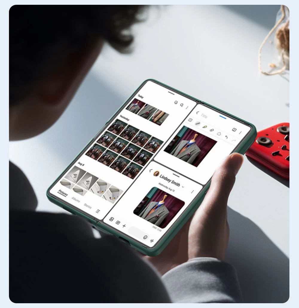 Samsung Galaxy Z Fold 5 skal svart NILLKIN CAMSHIELD SILKY SILICON