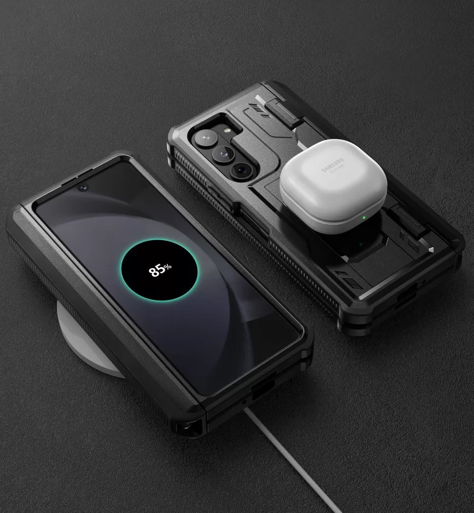 Samsung Galaxy Z Fold 5 vāciņš melns TECH-PROTECT KEVLAR PRO PEN