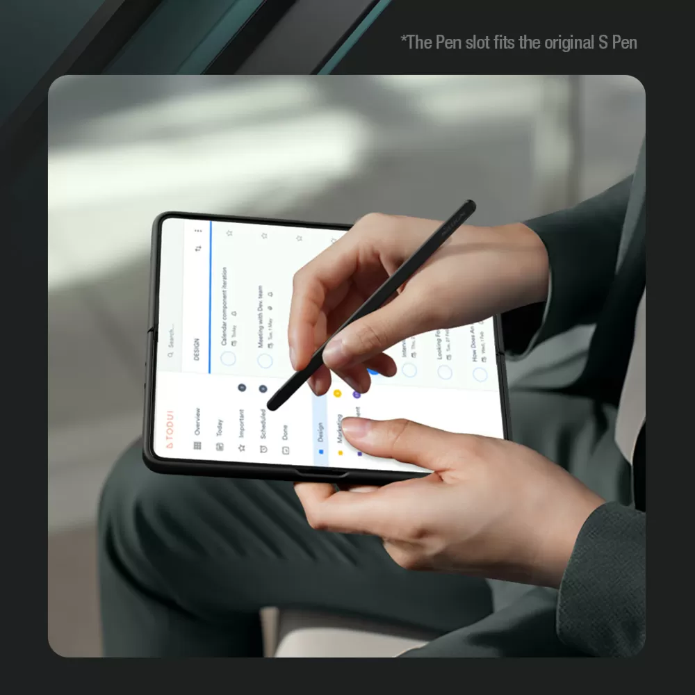 Samsung Galaxy Z Fold 5 vāciņš melns NILLKIN FLEX PURE FOLD (S PEN Version)