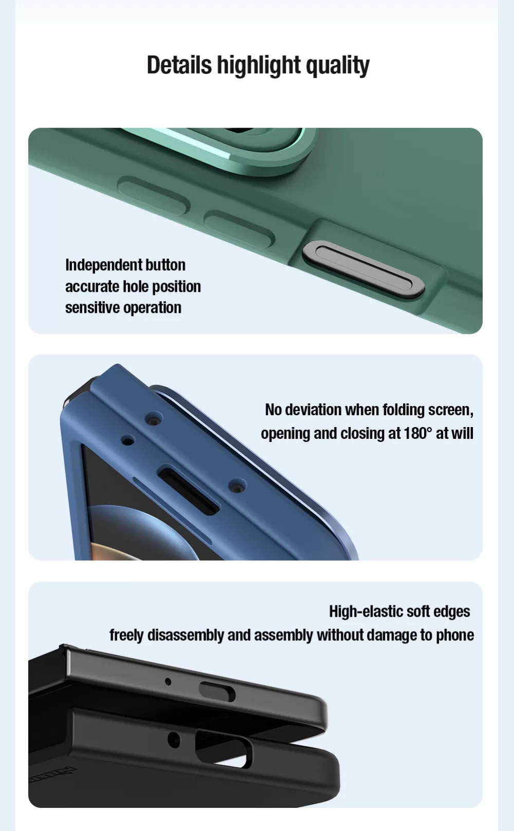 Samsung Galaxy Z Fold 5 vāciņš melns NILLKIN CAMSHIELD SILKY SILICONE (BRACKET VERSION) Copy
