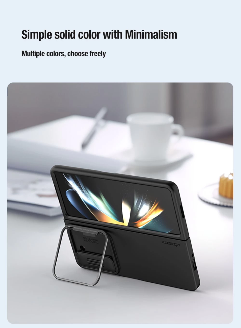 Samsung Galaxy Z Fold 5 skal grön NILLKIN CAMSHIELD SILKY SILICON