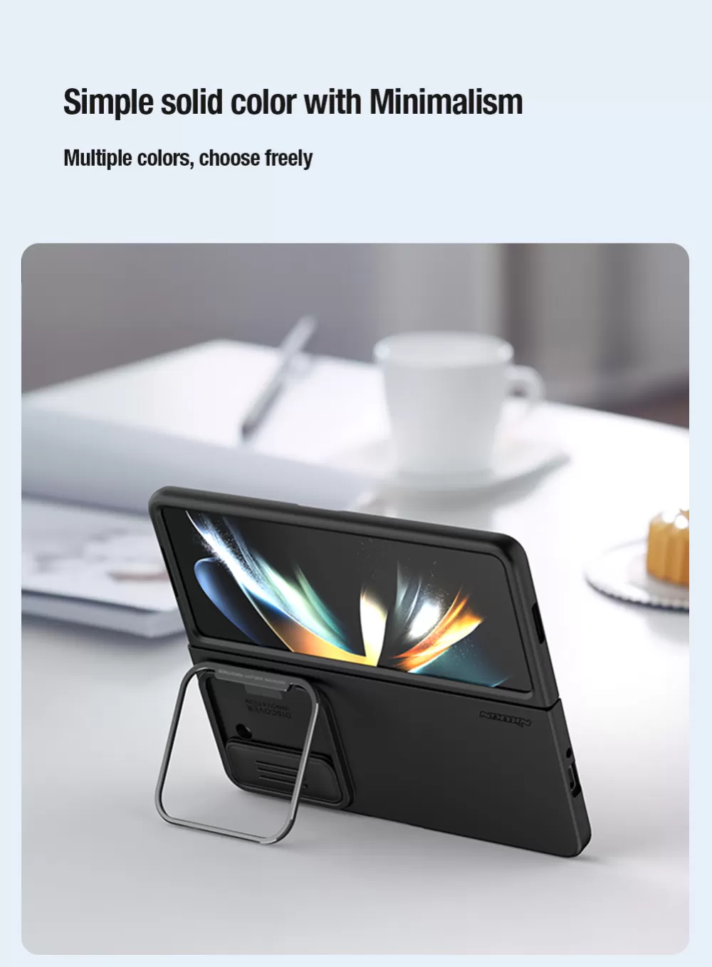 Samsung Galaxy Z Fold 5 vāciņš zaļš NILLKIN CAMSHIELD SILKY SILICONE (BRACKET VERSION)