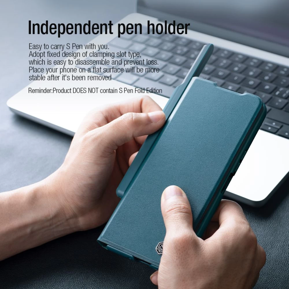 Samsung Galaxy Z Fold 5 fodral gyllene NILLKIN QIN PRO LEATHER