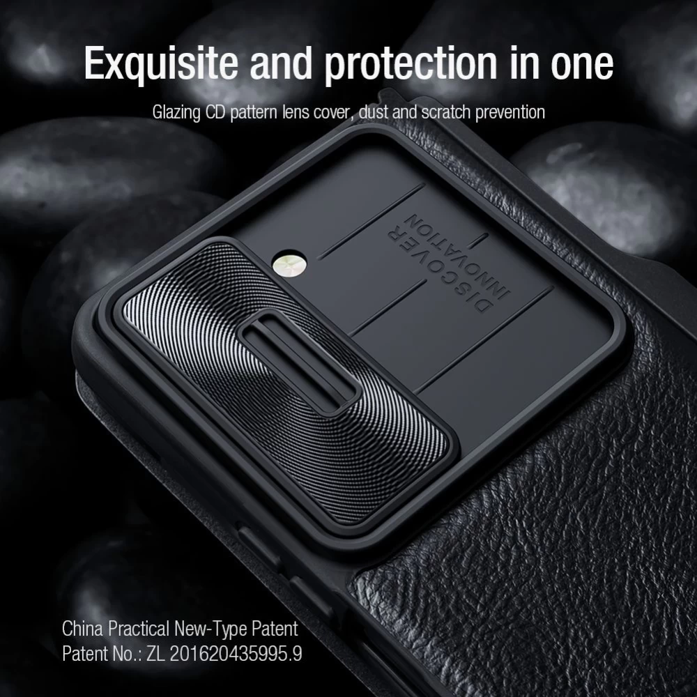 Samsung Galaxy Z Fold 5 fodral gyllene NILLKIN QIN PRO LEATHER