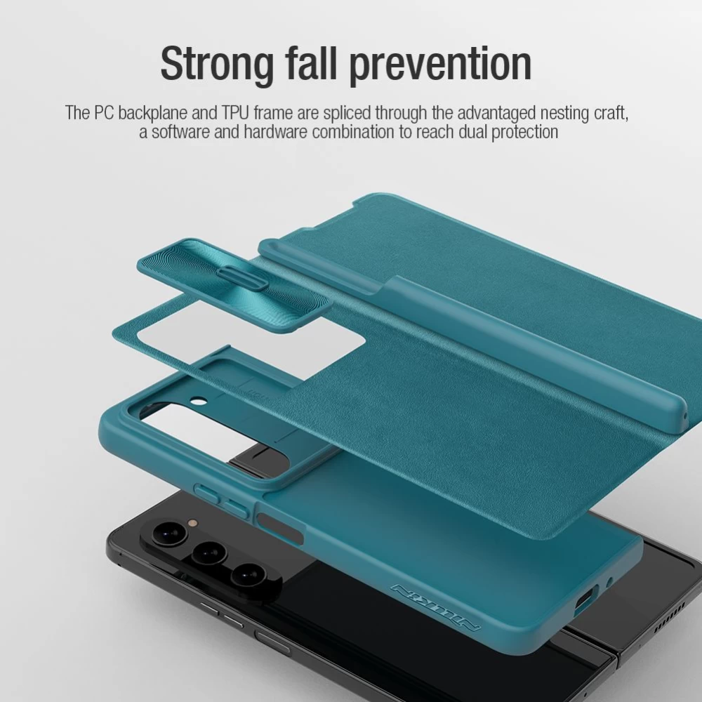 Samsung Galaxy Z Fold 5 fodral gyllene NILLKIN QIN PRO LEATHER