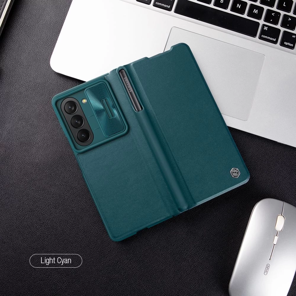 Samsung Galaxy Z Fold 5 fodral gyllene NILLKIN QIN PRO LEATHER