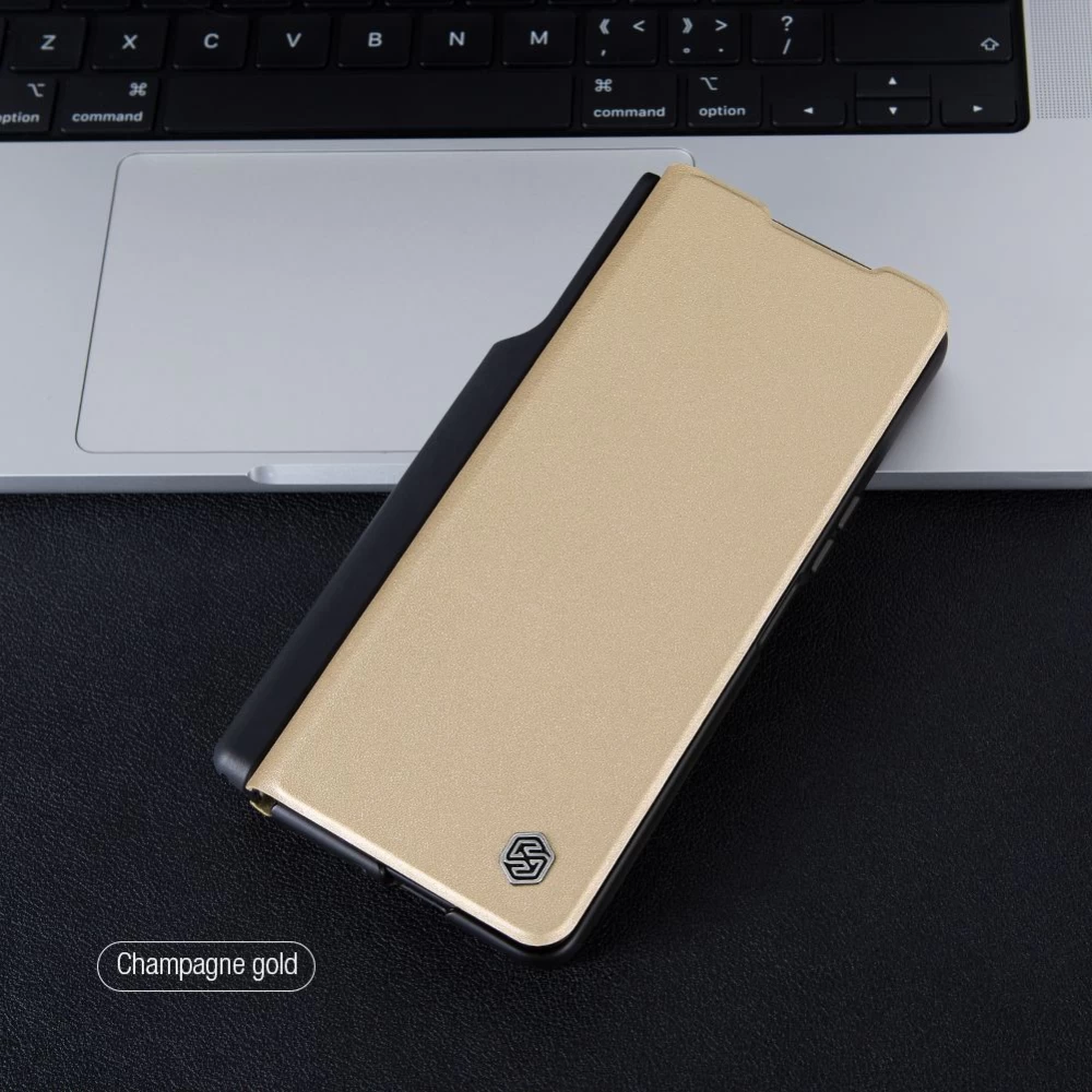 Samsung Galaxy Z Fold 5 fodral gyllene NILLKIN QIN PRO LEATHER