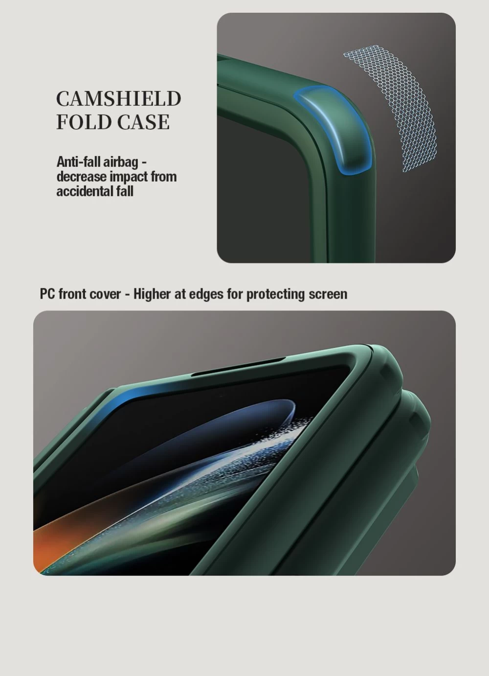 Samsung Galaxy Z Fold 5 skal blå NILLKIN CAMSHIELD FOLD (PEN HOLDER VERSION)