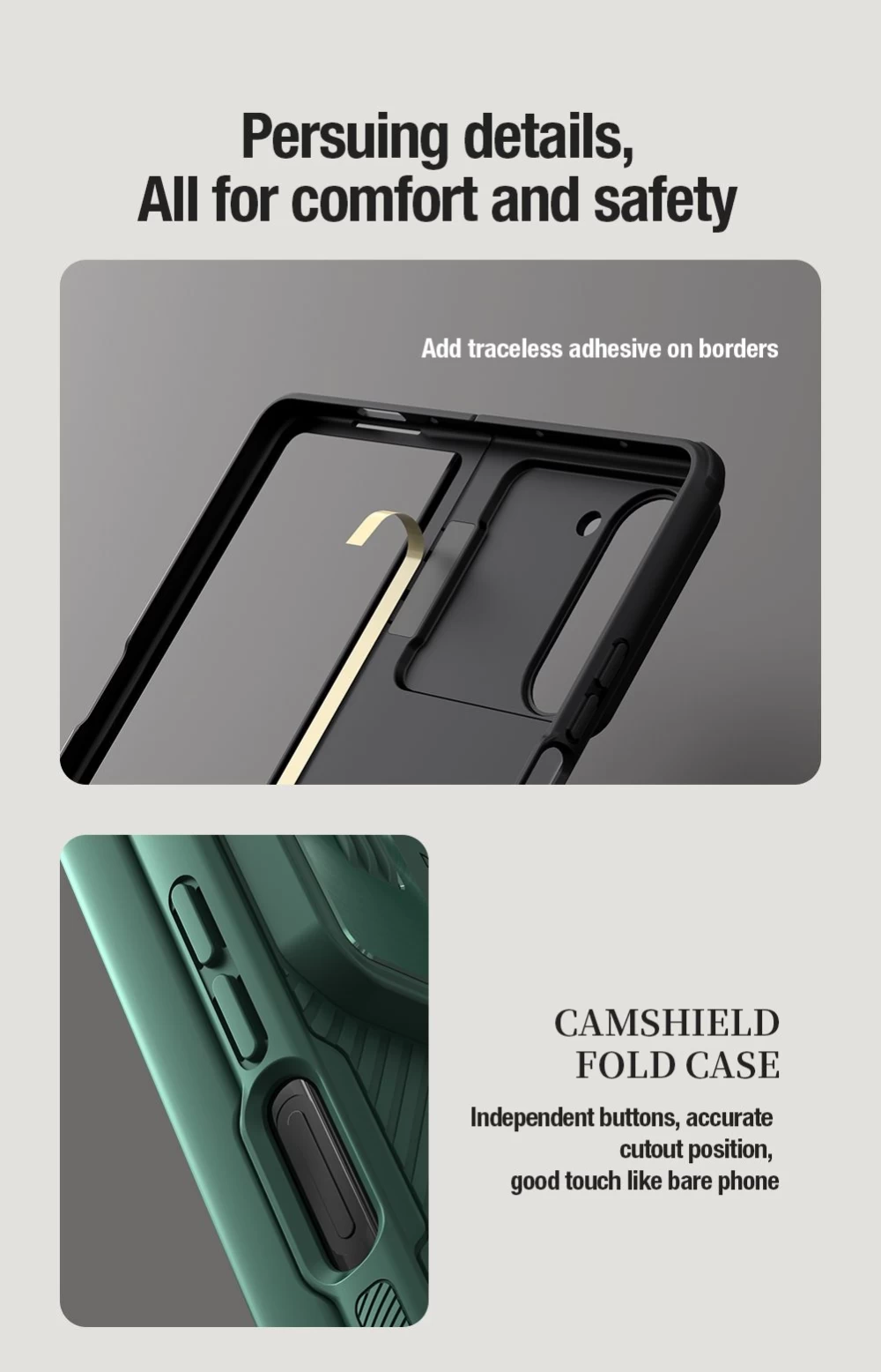 Samsung Galaxy Z Fold 5 skal blå NILLKIN CAMSHIELD FOLD (PEN HOLDER VERSION)