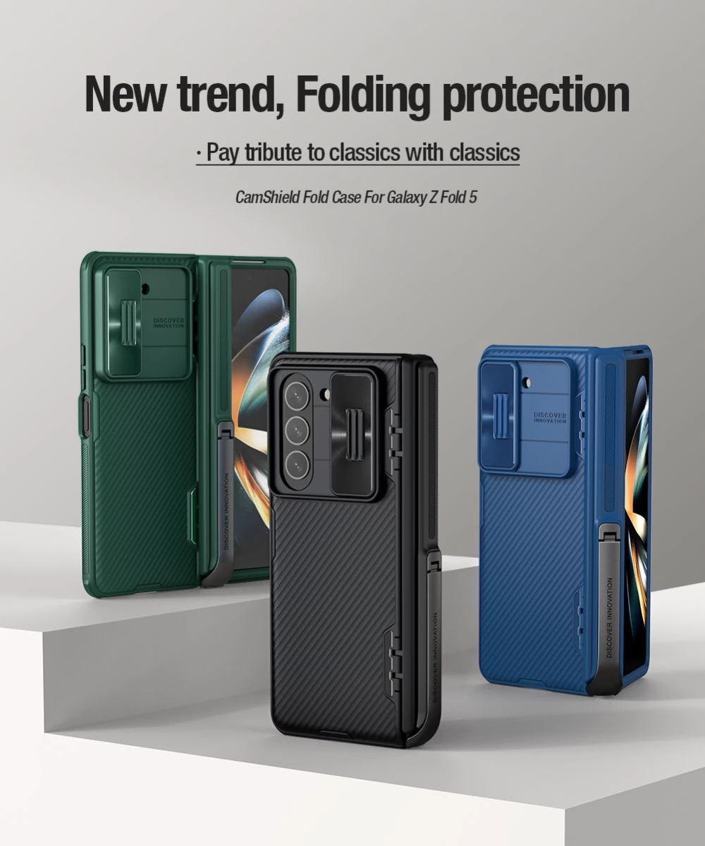 Samsung Galaxy Z Fold 5 skal blå NILLKIN CAMSHIELD FOLD (BRACKET VERSION)