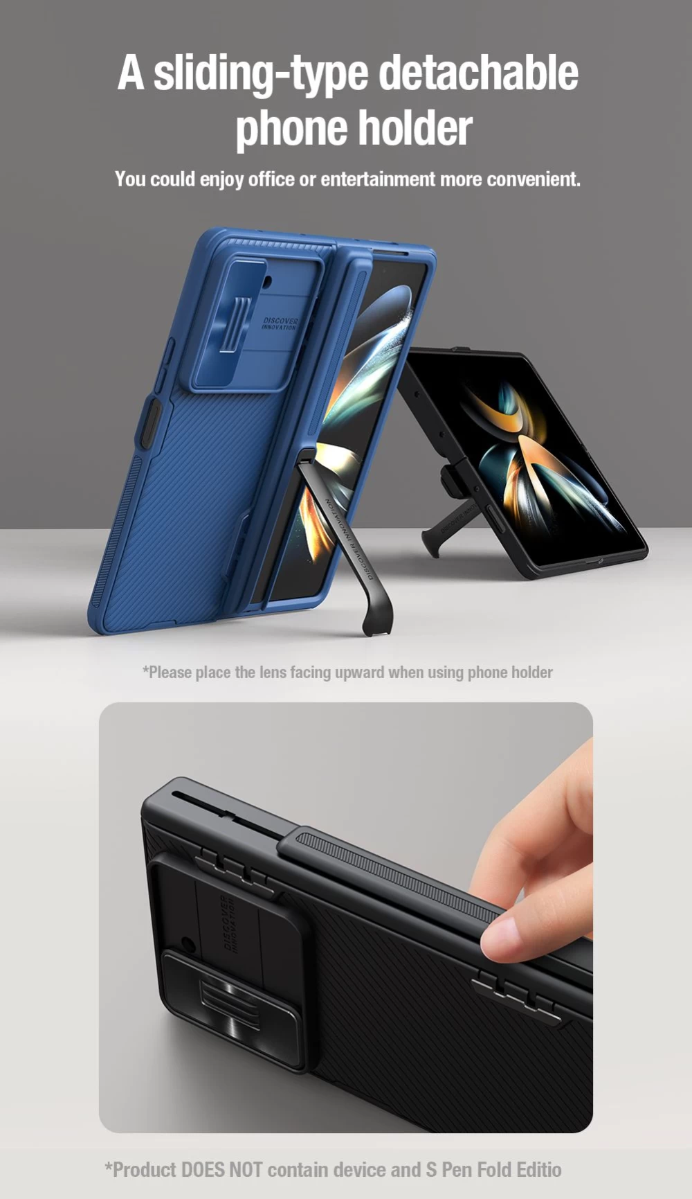 Samsung Galaxy Z Fold 5 skal blå NILLKIN CAMSHIELD FOLD (BRACKET VERSION)
