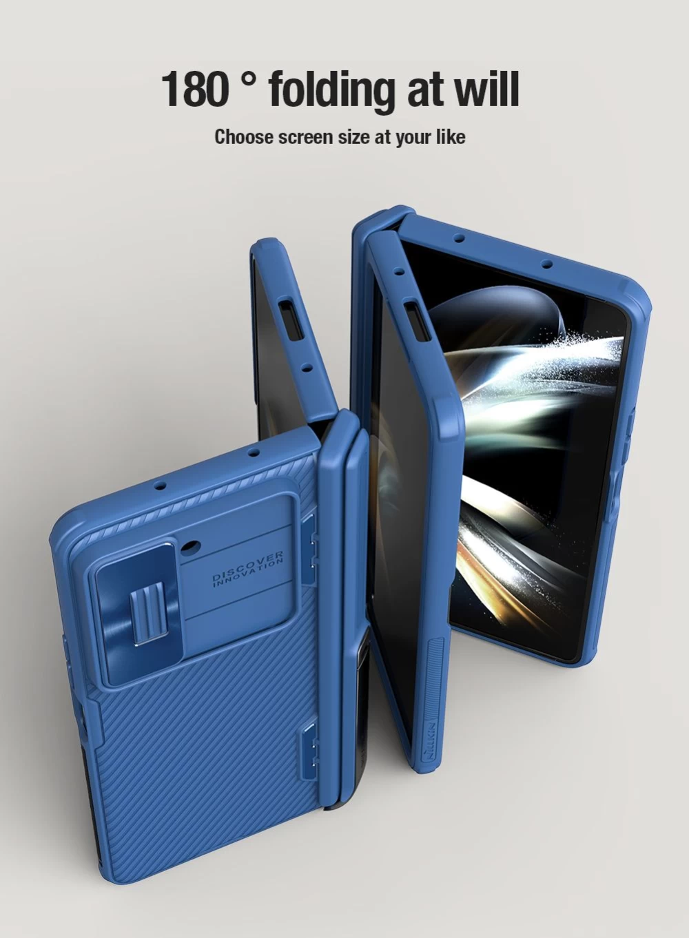 Samsung Galaxy Z Fold 5 skal blå NILLKIN CAMSHIELD FOLD (BRACKET VERSION)