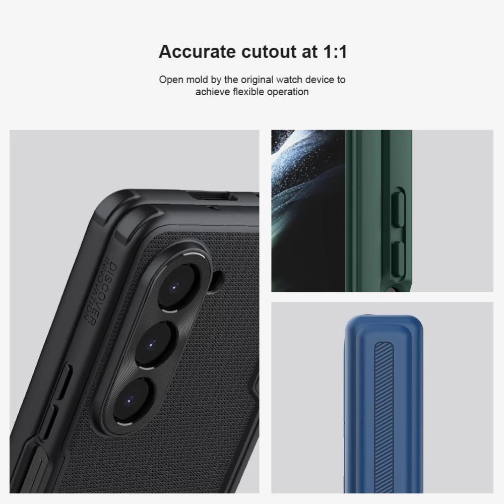 Samsung Galaxy Z Fold 5 vāciņš zils NILLKIN SUPER FROSTED SHIELD (BRACKET VERSION)